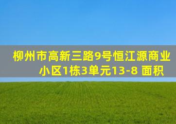 柳州市高新三路9号恒江源商业小区1栋3单元13-8 面积